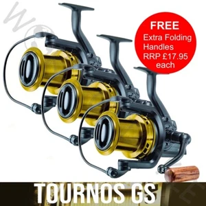 3 x Sonik Tournos GS 10000 Reel Carp Fishing Spinning FREE QUICK FOLDING HANDLE - Picture 1 of 9