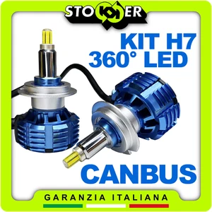 KIT H7 LED 360° CAR LENTICULAR HEADLIGHT BULBS 6000K WHITE LIGHT PAIR CANBUS - Picture 1 of 15