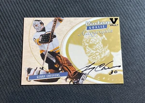 2002-03 BAP BETWEEN THE PIPES GERRY CHEEVERS VINTAGE GOALIE AUTO VAULT PRINT /90 - Picture 1 of 2