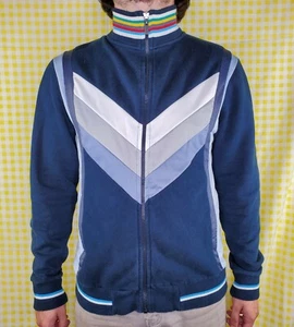 FCUK Jeans ๐ French Connection UK Womens Large Navy Rainbow Zip Track Jacket - Picture 1 of 6
