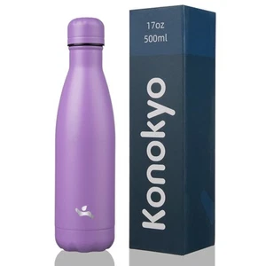 Insulated Water Bottles,17 oz Double Wall Stainless Steel Vacumm Metal Flask ... - Picture 1 of 7