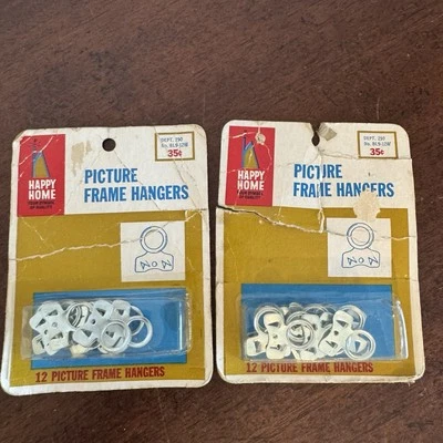 2 Pack - Vintage Woolworth Happy Home Picture Frame Hangers-Original Pack Of 12 - Image 1 of 4