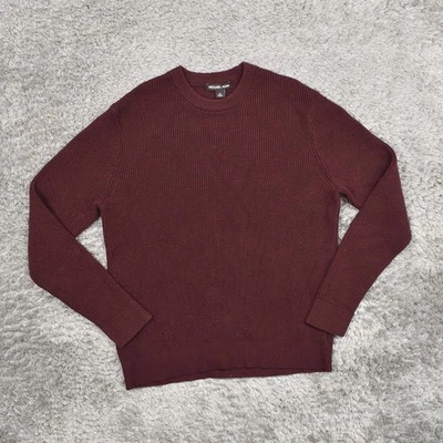 Suéter Pullover Michael Kors Para Hombre Talla XL Cuello Redondo Algodón Rojo Sólido Foto 1 de 4