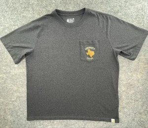 T-shirt Carhartt Texas 2 lati uomo XL grigia vestibilità rilassata tasca petto logo Texas - Foto 1 di 9