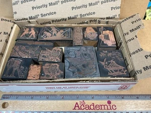 Letterpress Print Blocks / Copper On Wood - Picture 1 of 7