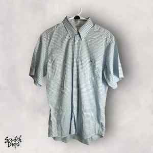 Lacoste Men's Shirt Size 40 Blue Plaid Short Sleeve Button Down Casual Top M02 - Picture 1 of 4