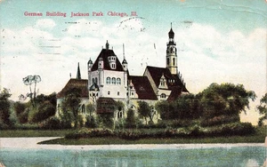 CHICAGO IL GERMAN BUILDING JACKSON PARK 1910 VINTAGE POSTCARD 100425 U - Picture 1 of 2