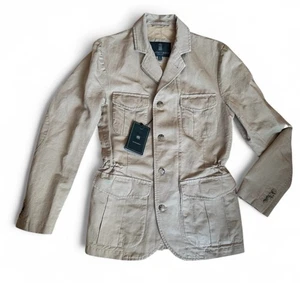 KENT & CURWEN England Military Field Jacket Cotton/Linen Light Khaki Men's Small - Picture 1 of 14