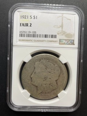 1921 S Morgan $1 NGC Fair 2 Lowball Collection F2 Low Population Tough Scarce  - Image 1 of 4