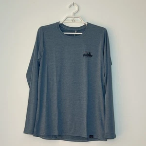 Patagonia Men M Capilene Cool Daily Graphic L/S T-shirt 73 Skyline Grey Blue NWT - Picture 1 of 5