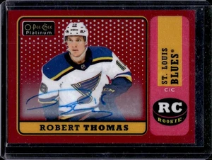 Robert Thomas 2018-19 O-Pee-Chee Platinum #R-74 Rookie Red Rainbow Auto - Picture 1 of 2