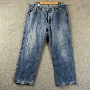 Levi's 501 Jeans Mens Size W38 L34 Blue Denim Vintage Button Fly Casual - Picture 1 of 13