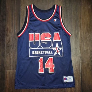 Vintage 1994 Champion #14 Alonzo Mourning USA Olympic NBA Jersey Size 44 - Picture 1 of 5
