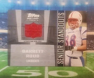 BARRETT RUDD 2005 Topps🏈DPP Senior Standout Red Jersey Patch #SS-BR Nebraska 🌟 - Picture 1 of 2