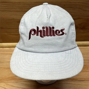 Philadelphia Phillies Vintage Hat White Corduroy ANNCO Snapback Embroidered Cap - Picture 1 of 9