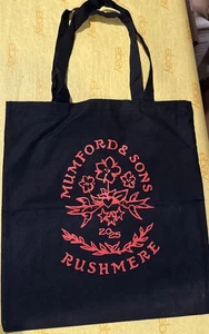 Mumford & Sons 2025 Rushmere Record Store Black & Red Tote Bag  NEW 14.5x15.5” - Picture 1 of 1