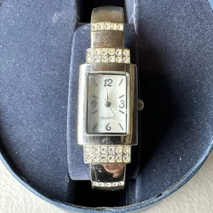 Silver Tone Bangle Watch Quartz Iridescent Face 1920’s Inspired No battery - Picture 1 of 5