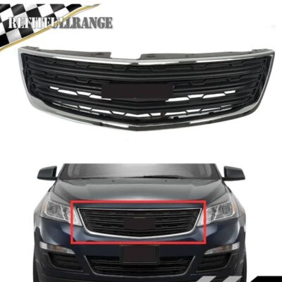 Front Upper Bumper Grille Grill For 2013-16 2017 Chevrolet Traverse Black Chrome - Изображение 1 из 4
