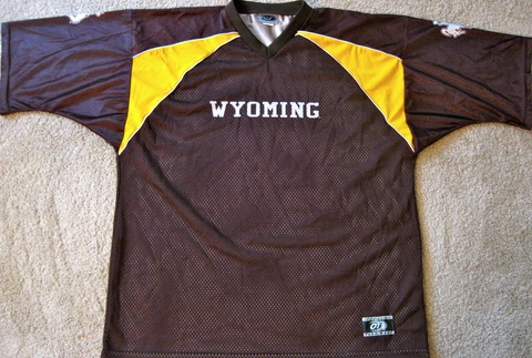 WYOMING COWBOYS BLANK MEN'S NCAA FOOTBALL JERSEY NEW! SMALL, MEDIUM OR LARGE Cover