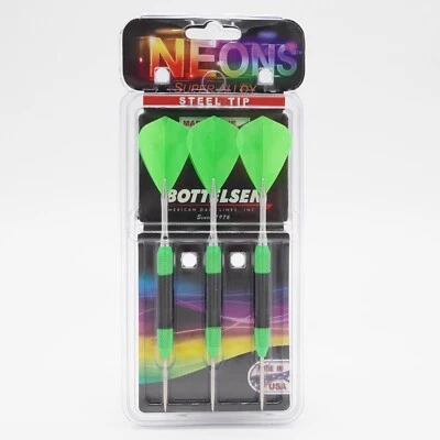 Bottelsen NEONS Steel Tip Darts Green 20-NG5 NEW!!