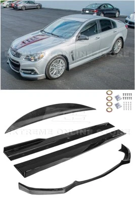 For 13-15 Chevy SS | Carbon Fiber Front Lip Splitter Side Skirts & Rear Spoiler - Image 1 of 4