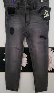 Art Class Brand Jeans ~ Girl's Size 7 ~ Gray ~ Distressed ~ Adjustable Waist - Picture 1 of 10