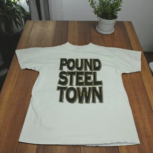 Vintage Z93 Classic Rock and Roll T-Shirt | Pound Steel Town | Adult XL White - Picture 1 of 12