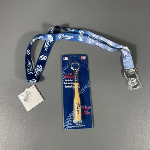 San Diego Padres MLB Ultimate Fan Gift Lot 4 In. Bat Keychain, Keychain Lanyard Cover