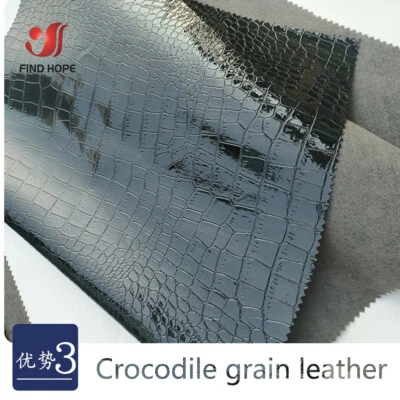PVC Crocodile Leather Faux Embossed Leather Fabric For Sewing DIY Box Wallet - Image 1 of 4
