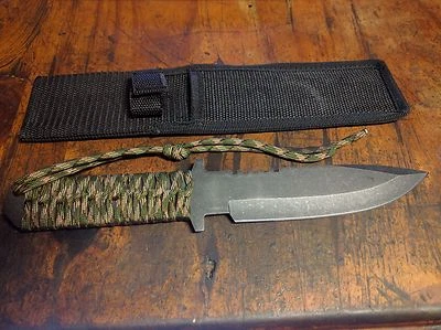 Scuba diver diving stainless blade knife 280mm 11"  serrated saw back wt hole hd - image 1 of 2