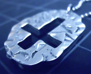 Inverted Cross Necklace Stainless Chain Rune Stone Pendant upside down Vintage - Picture 1 of 14