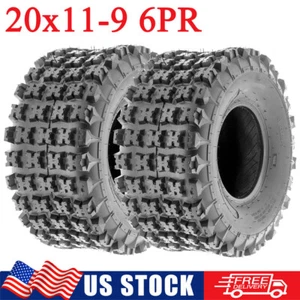 2 Pack 20x11-9 All-Terrain Tires ATV UTV Mud Trail Off-Road Tires 6PR Tubeless - Picture 1 of 7