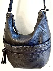 STONE MOUNTAIN BLACK LEATHER BAG ~ CLASSIC SHOULDER POCKETBOOK - Picture 1 of 8