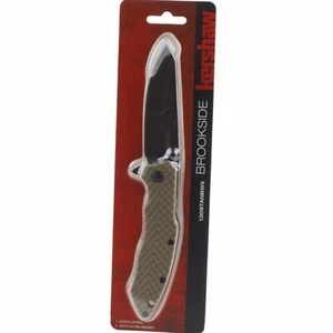 Kershaw Tan Handle Brookside Linerlock Folding Pocket Knife - Picture 1 of 3