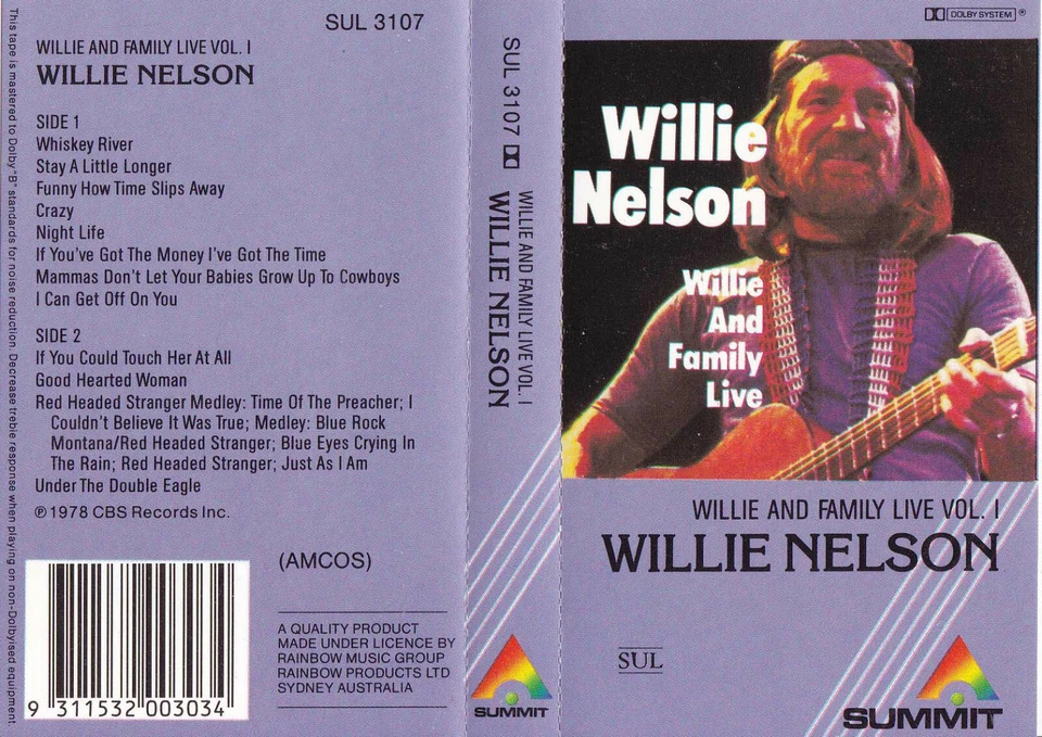 WILLIE NELSON Willie And Family Live - Cassette - Tape   SirH70 - Image 1 of 1