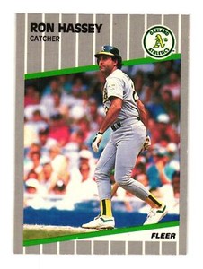 1989 Fleer #9 Ron Hassey Oakland Athletics