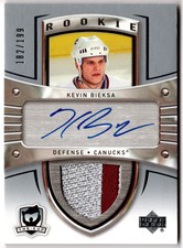 2005-06 Upper Deck The Cup Rookie Auto Patch KEVIN BIEKSA 162 /199 Canucks UD RC
