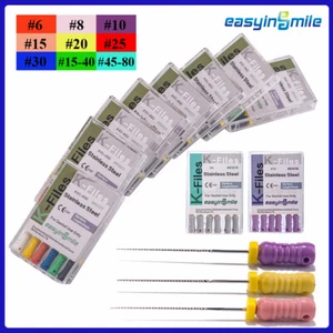 60pcs Endo K Files Dental Stainless Steel Root Canal Hand Files #30 25MM 10pc/pk - Picture 1 of 19