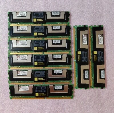 16GB(8x2GB) Kingston Server Memory Ram PC2-5300F 2Rx8 KTD-WS667/4G Lot - Image 1 of 4