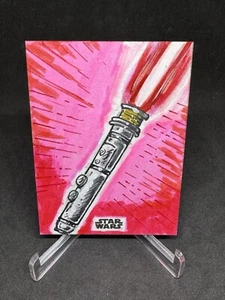 2024 Star Wars Galaxy Chrome Adi Gallia Red Lightsaber Sketch 1/1 - Bild 1 von 10