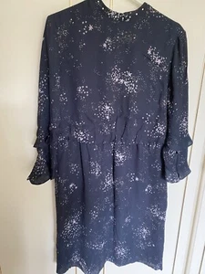 phase eight black/grey star print frill dress size 12 - Picture 1 of 9