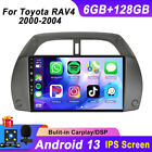 6+128GB Android 13 Autoradio Navi Carplay DAB+ SWC BT Für Toyota RAV4 2000-2004 