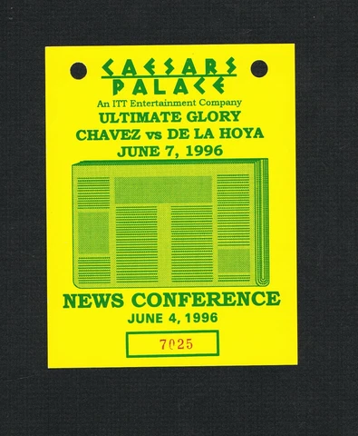 RARE 1996 JULIO CESAR CHAVEZ v OSCAR DE LA HOYA credential boxing ticket MORALES Cover