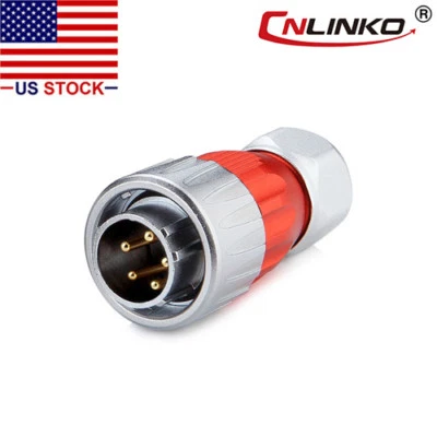 5 Pin Power Circular Connector Male Plug Outdoor Waterproof IP67 Metal Tough M20 - Image 1 of 4