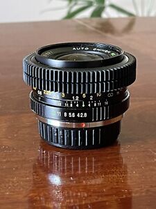 Chinon 28mm f2.8 Lens Pentax K mount cine focus ring included back lens cap incl