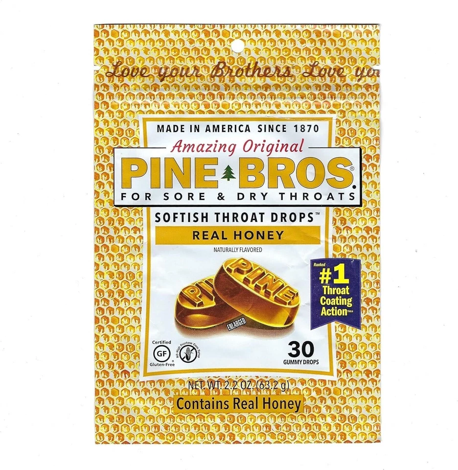 Pastillas de miel bolsa gota garganta Pine Bros 30ct Foto 1 de 1