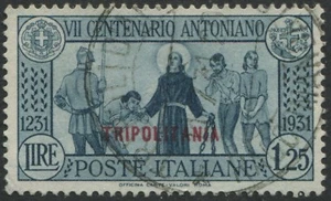 Italy 1931 St. Anthony 1.25 lire overprinted TRIPOLITANIA in red CDS used - Picture 1 of 1