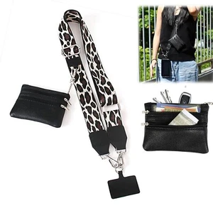 Phone Strap with Zippered Pouch, Universal Phone Lanyard Crossbody Wrist Stra... - Picture 1 of 7