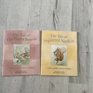 Sticker Storybook Book- Set Of 2 Beatrix Potter Squirrel Nutkin & Flopsy Bunnies - Picture 1 of 10
