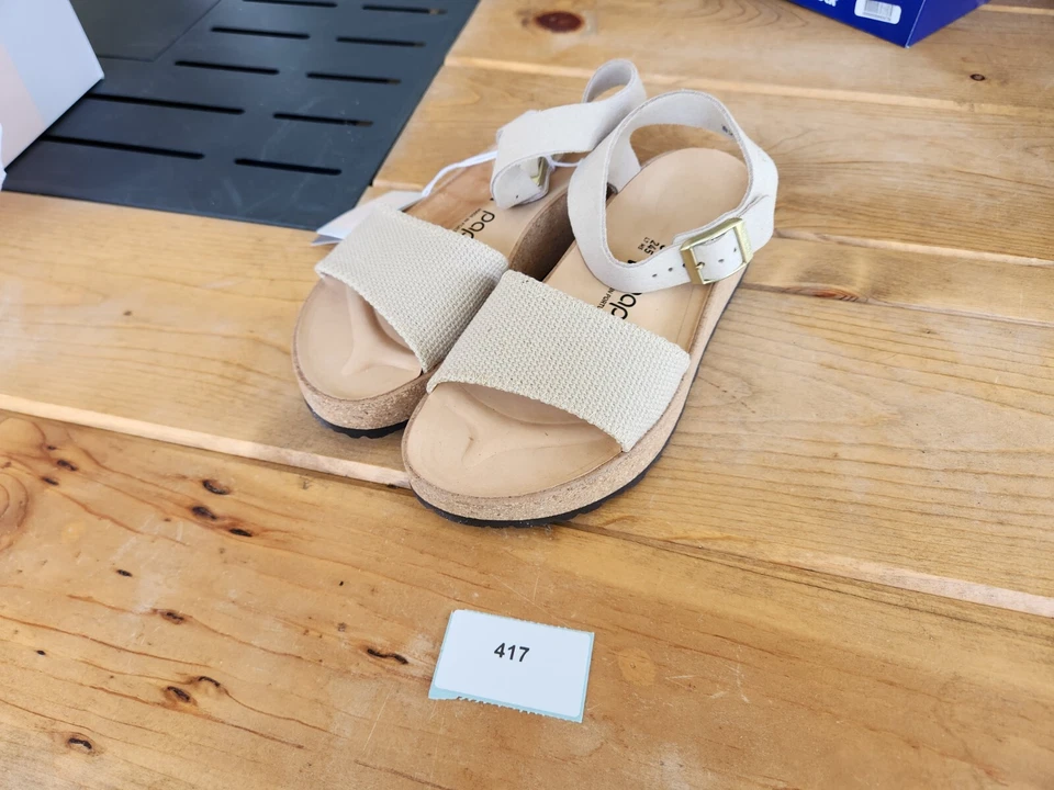 Papillio Womens Glenda Sandcastle Leather Platform Sandals 38 Narrow - Image 1 of 4